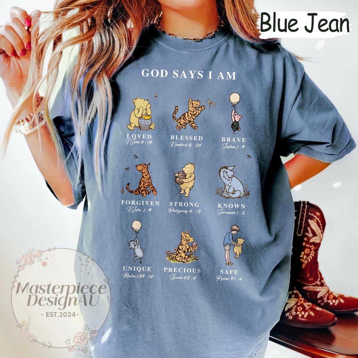 Comfort Colors Christian Pooh Shirt Inspirational Faith-Based Disney Tee