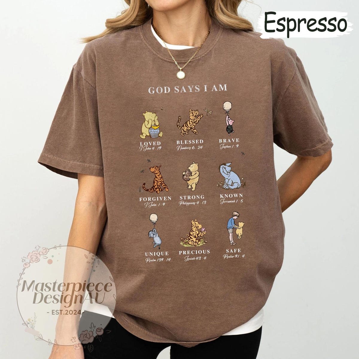 Comfort Colors Christian Pooh Shirt Inspirational Faith-Based Disney Tee