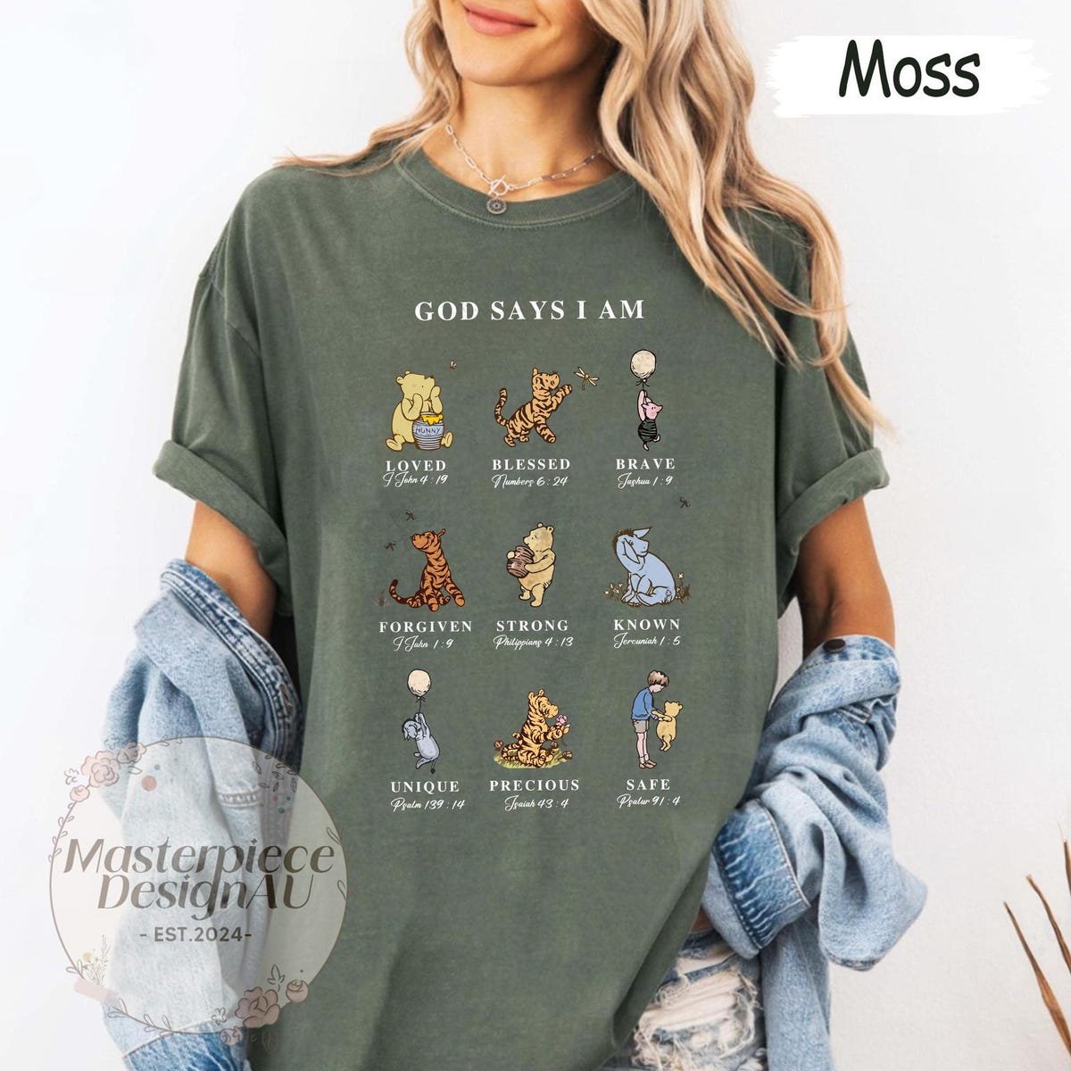 Comfort Colors Christian Pooh Shirt Inspirational Faith-Based Disney Tee