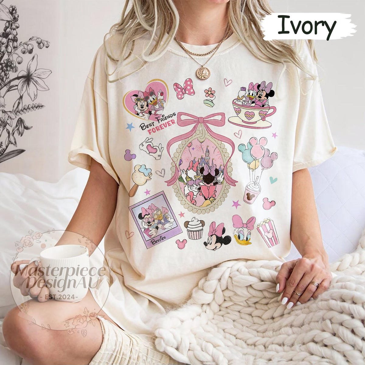 Disney Besties Shirt Minnie Daisy Coquette Bow Girls Trip Disneyworld Tee