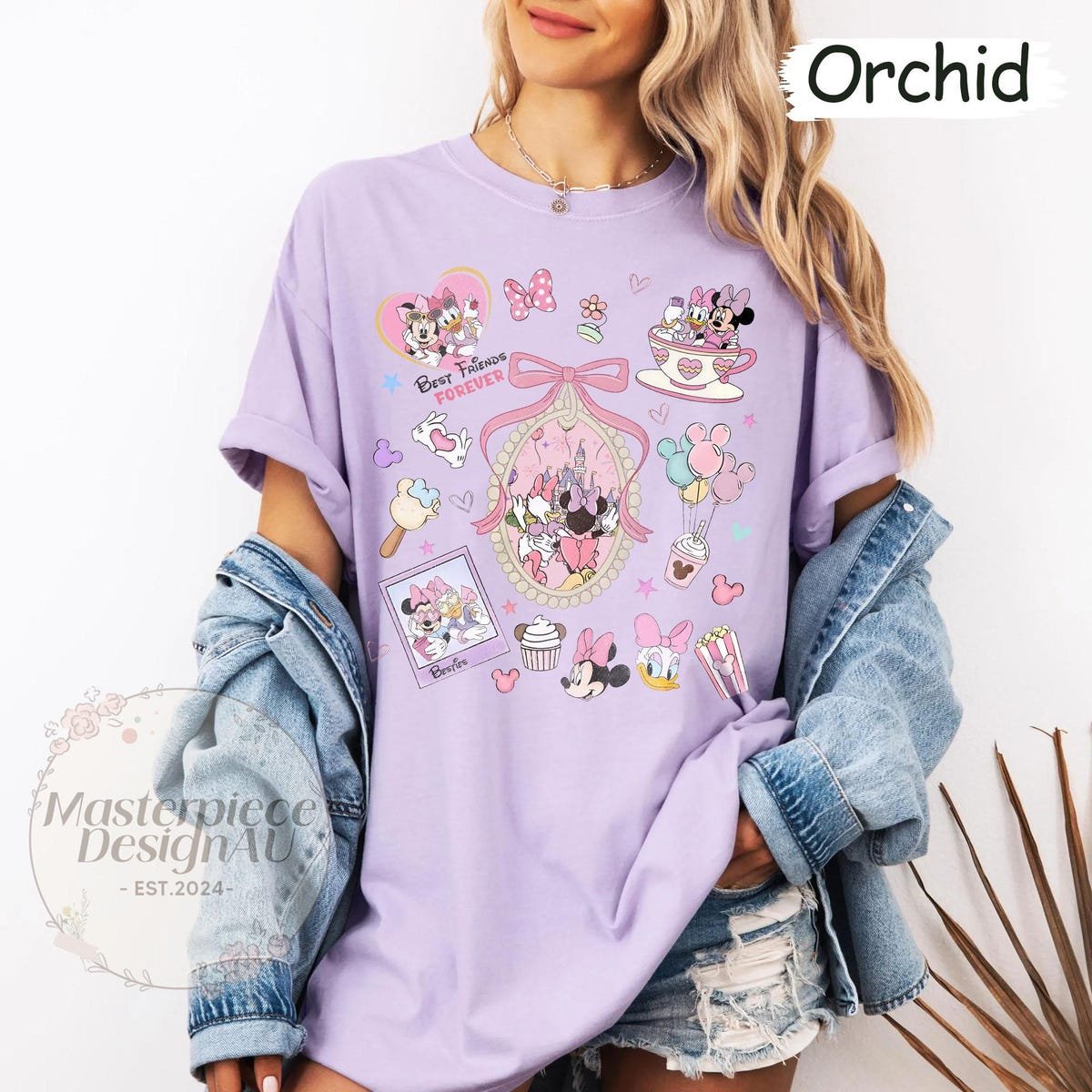 Disney Besties Shirt Minnie Daisy Coquette Bow Girls Trip Disneyworld Tee