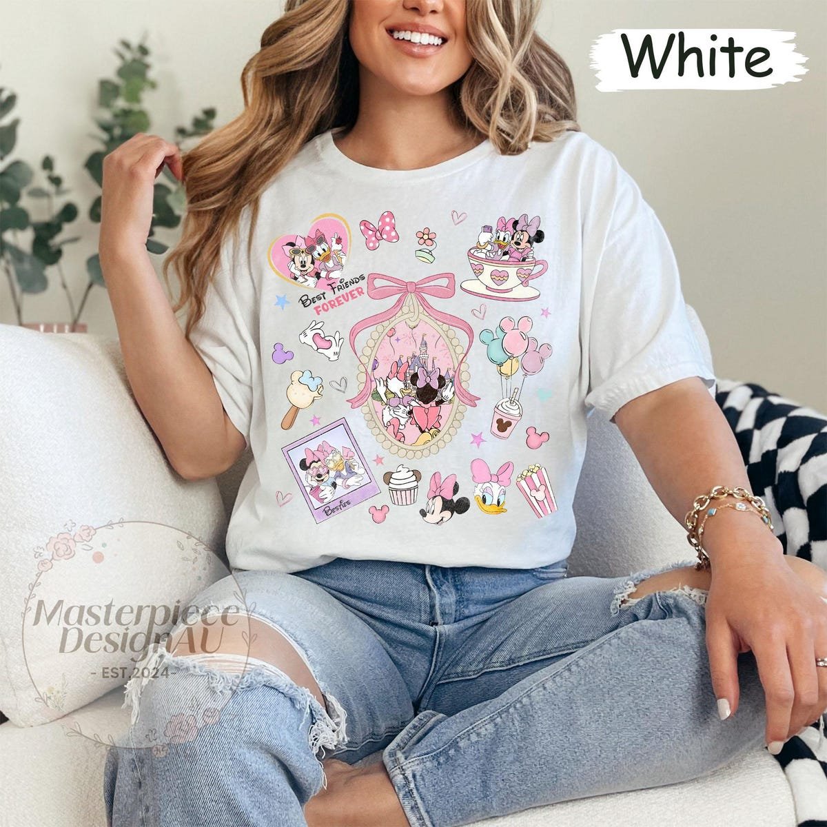 Disney Besties Shirt Minnie Daisy Coquette Bow Girls Trip Disneyworld Tee
