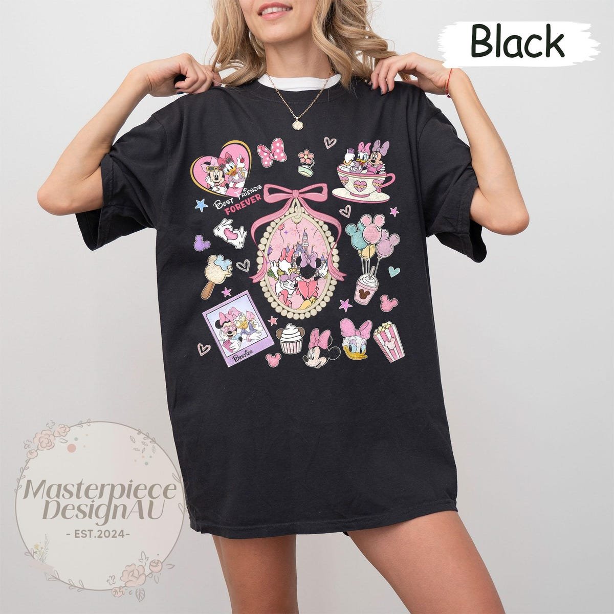 Disney Besties Shirt Minnie Daisy Coquette Bow Girls Trip Disneyworld Tee