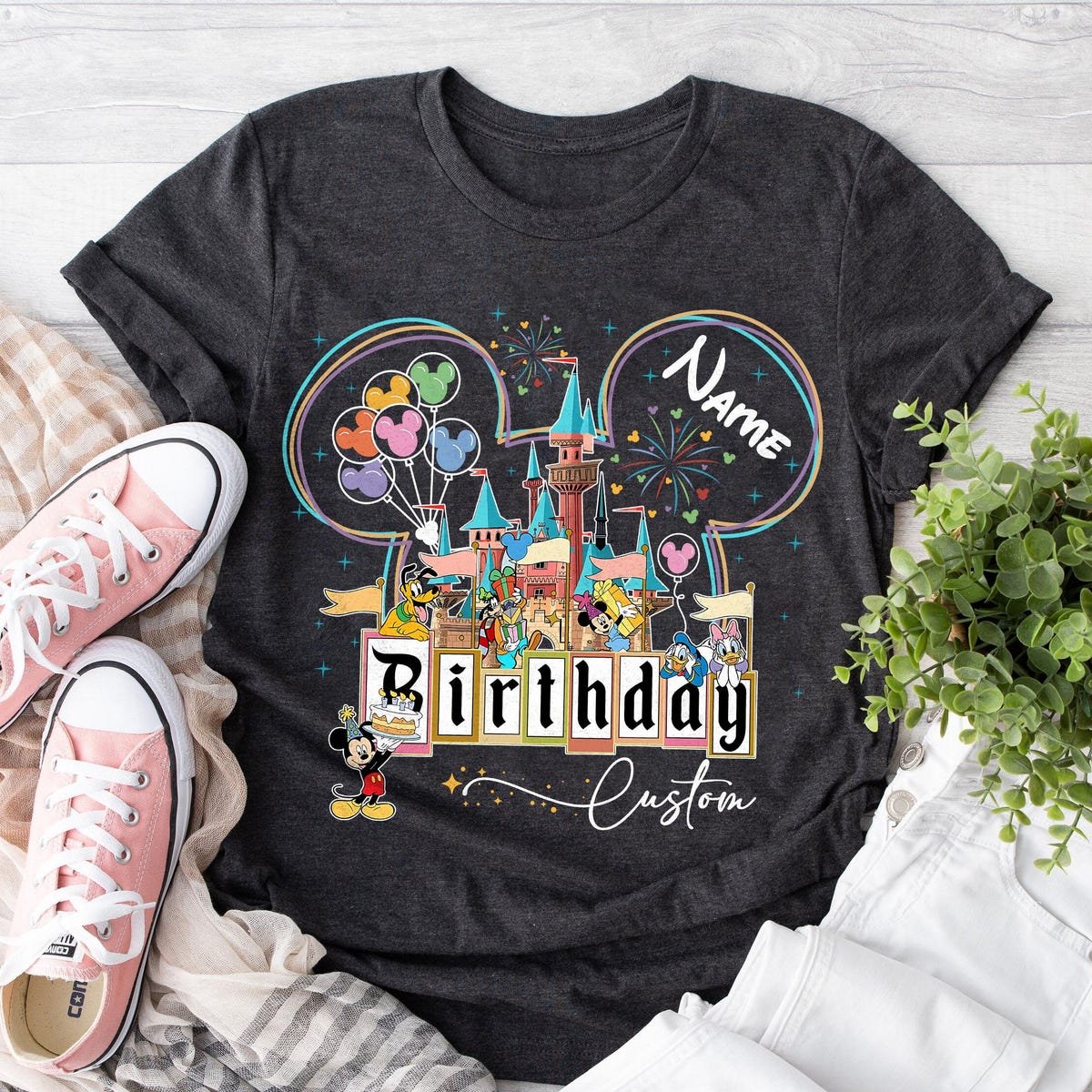 Disney Birthday Shirt Mickey Castle Tee Custom Family Matching Outfit