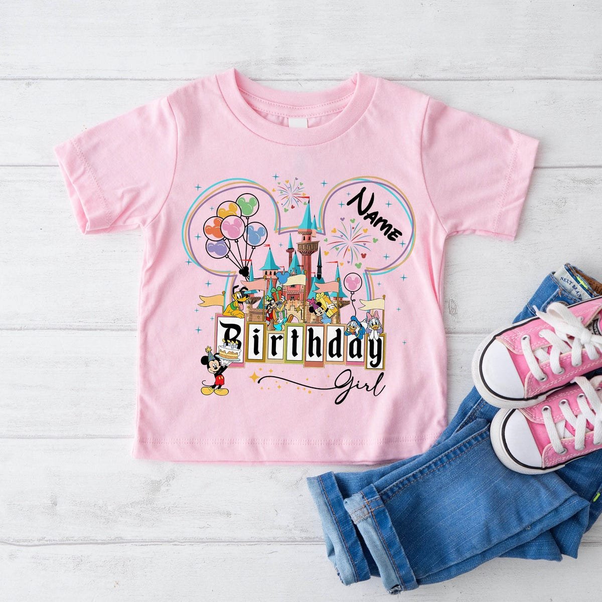 Disney Birthday Shirt Mickey Castle Tee Custom Family Matching Outfit