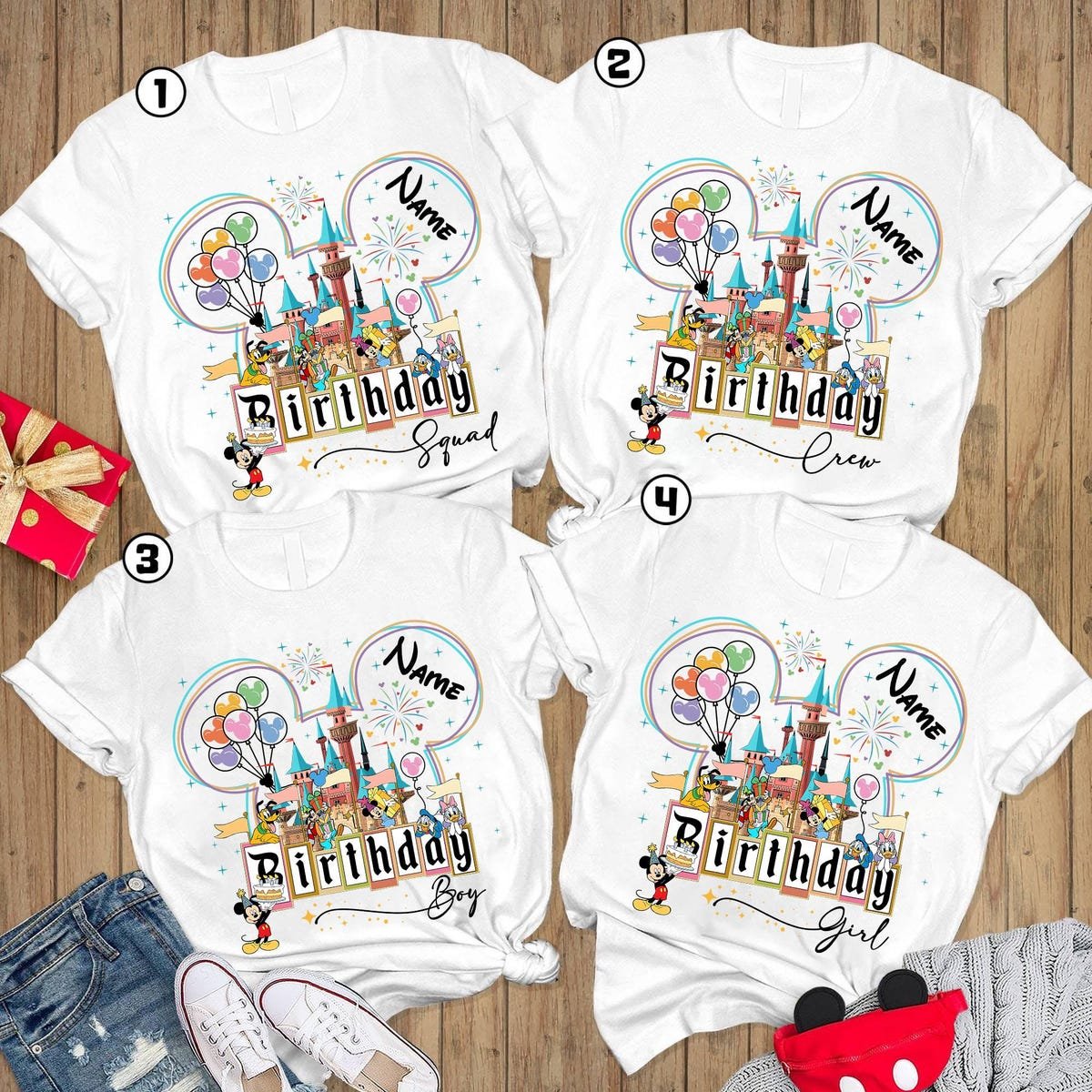 Disney Birthday Shirt Mickey Castle Tee Custom Family Matching Outfit
