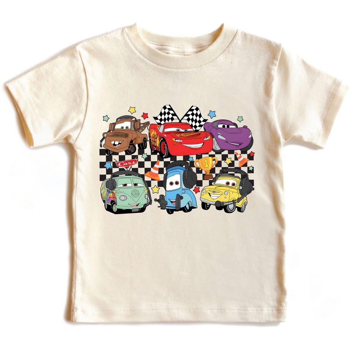 Disney Cars Birthday Shirt Lightning McQueen Toddler Tee Pixar Kids Outfit