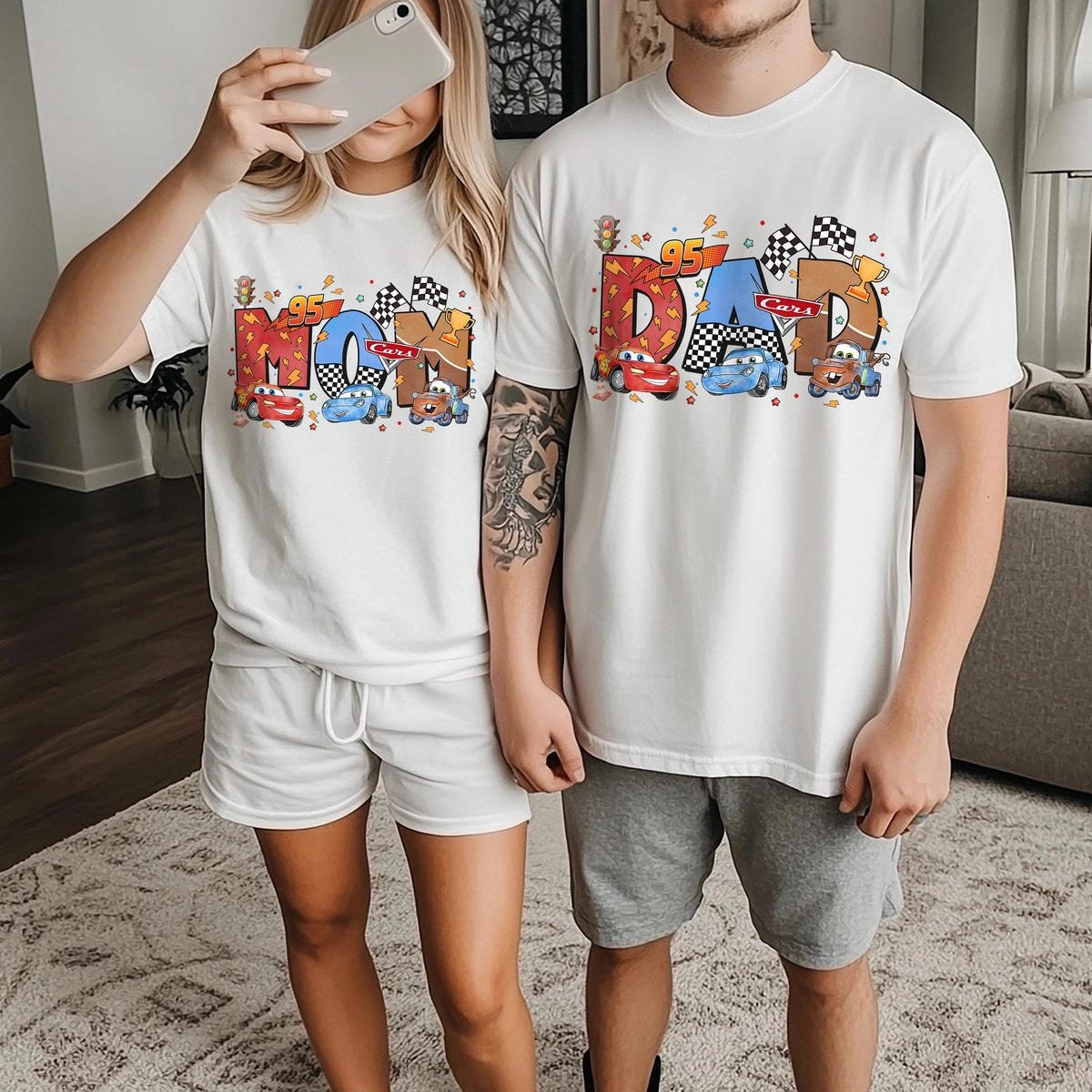 Disney Cars Family Shirt McQueen Custom Name Pixar Lightning Tee
