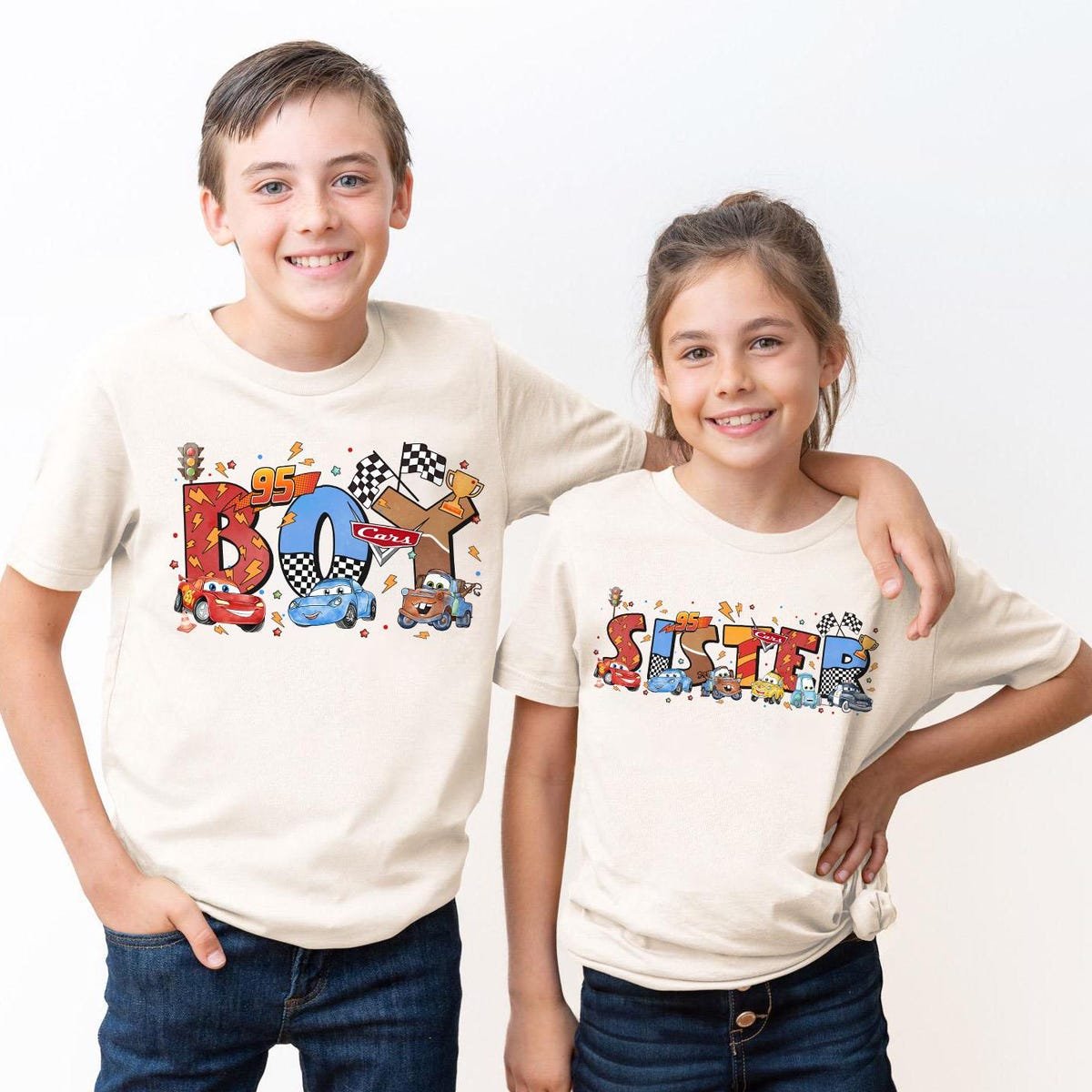 Disney Cars Family Shirt McQueen Custom Name Pixar Lightning Tee