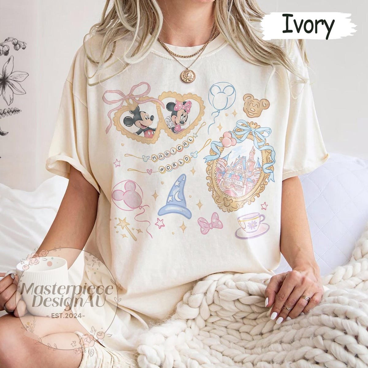 Disney Castle Bow Shirt Retro Coquette Style Magic Kingdom Tee