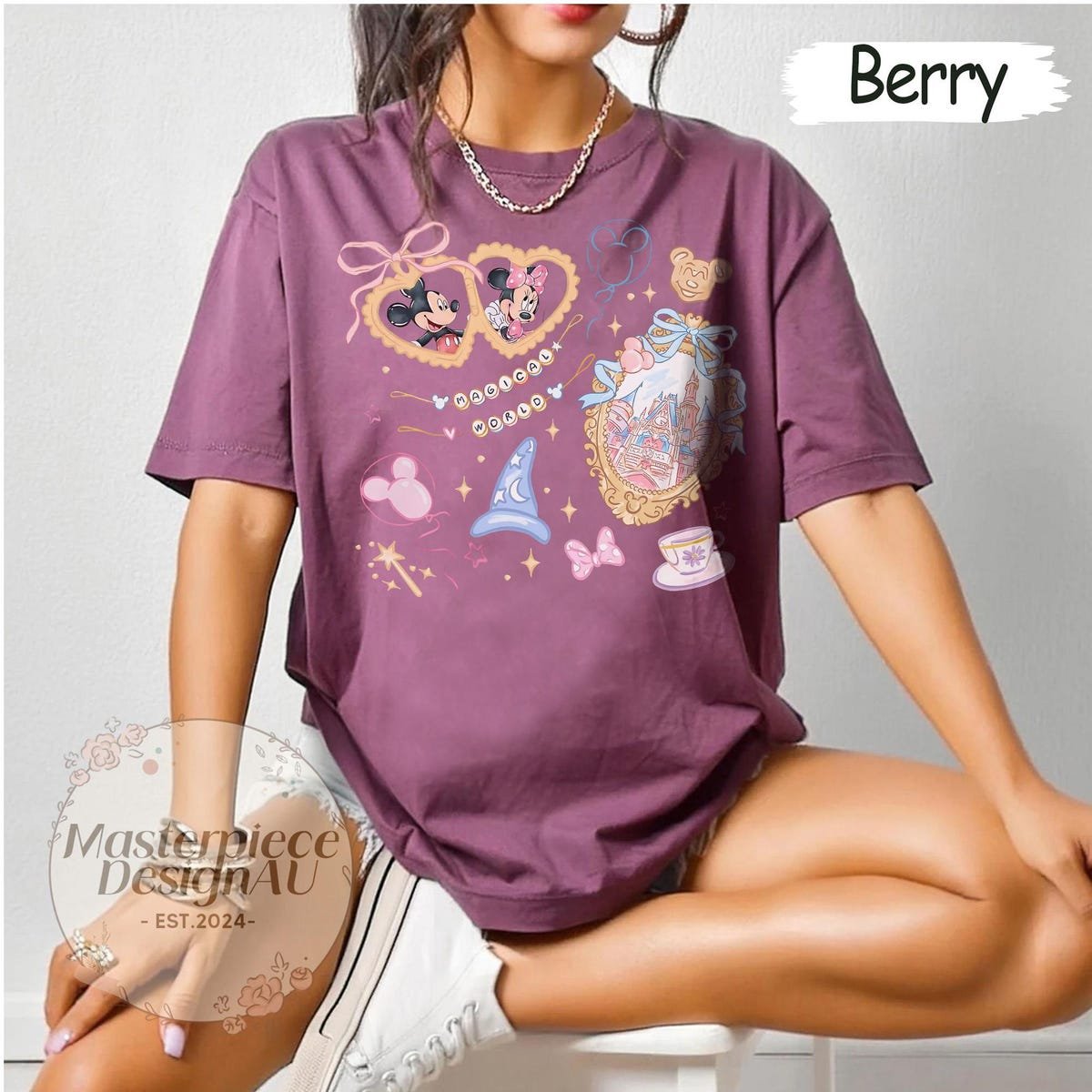 Disney Castle Bow Shirt Retro Coquette Style Magic Kingdom Tee