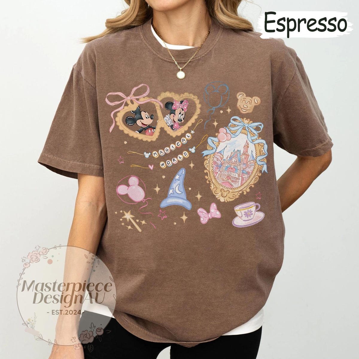 Disney Castle Bow Shirt Retro Coquette Style Magic Kingdom Tee