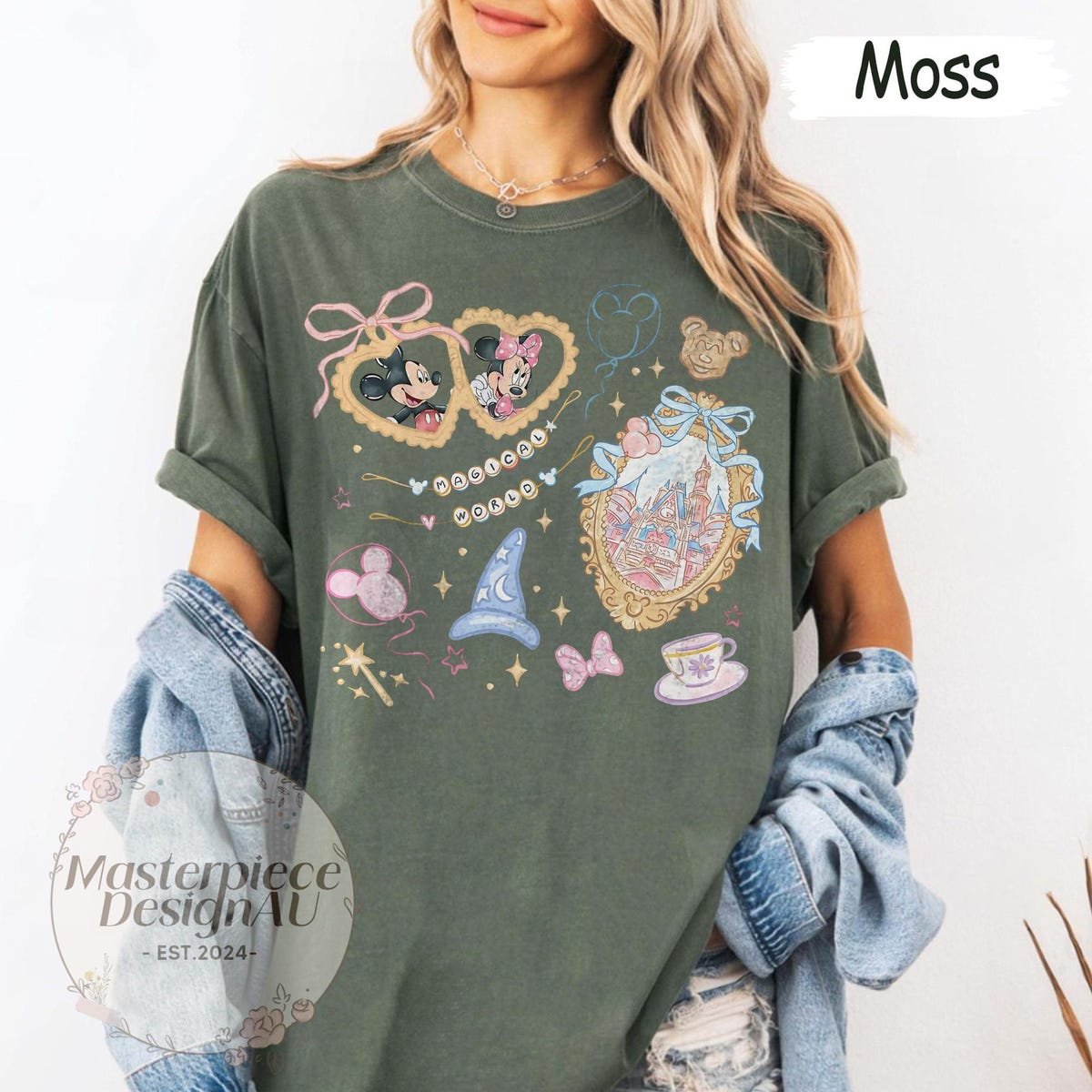 Disney Castle Bow Shirt Retro Coquette Style Magic Kingdom Tee