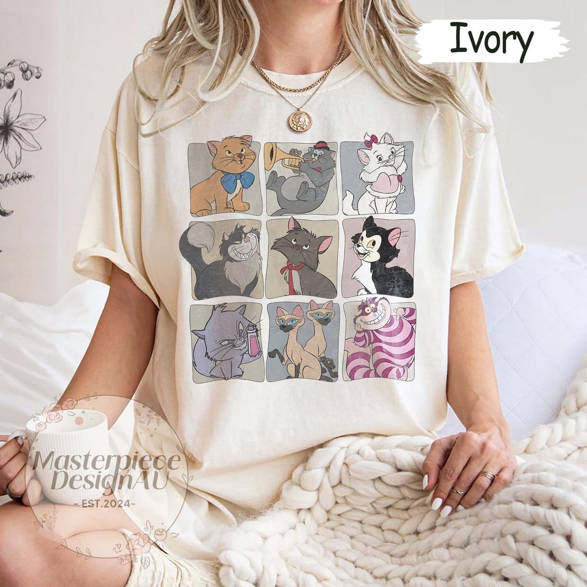 Disney Cat Shirt Marie Cheshire Figaro Vintage Aesthetic Tee