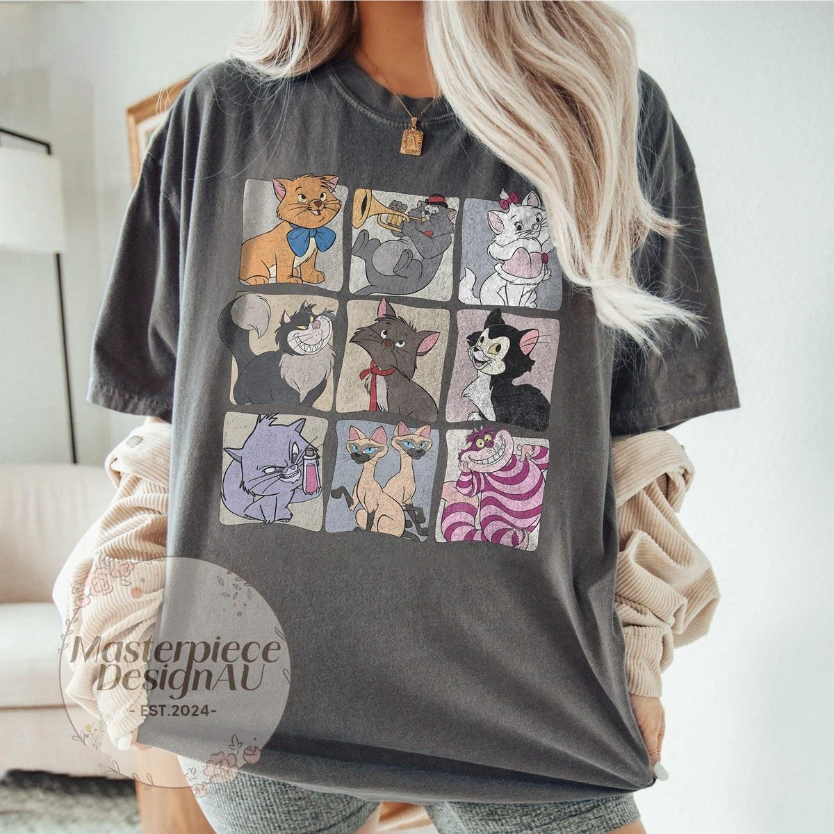 Disney Cat Shirt Marie Cheshire Figaro Vintage Aesthetic Tee