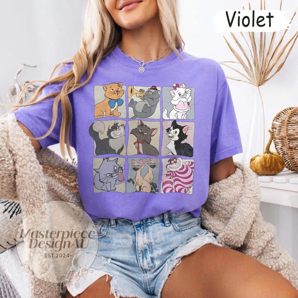 Disney Cat Shirt Marie Cheshire Figaro Vintage Aesthetic Tee