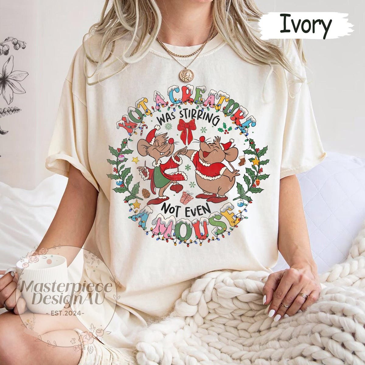 Disney Christmas Shirt Jaq and Gus Cinderella Family Matching Tee