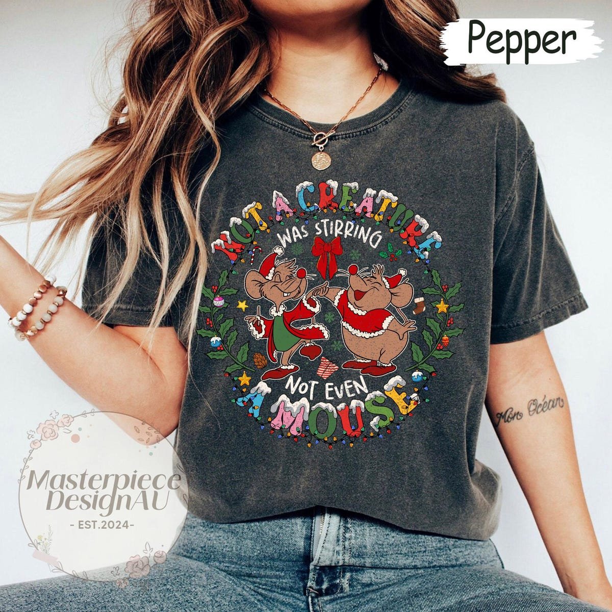 Disney Christmas Shirt Jaq and Gus Cinderella Family Matching Tee
