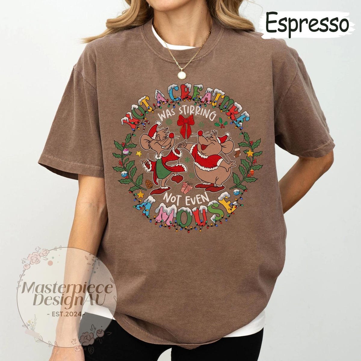 Disney Christmas Shirt Jaq and Gus Cinderella Family Matching Tee
