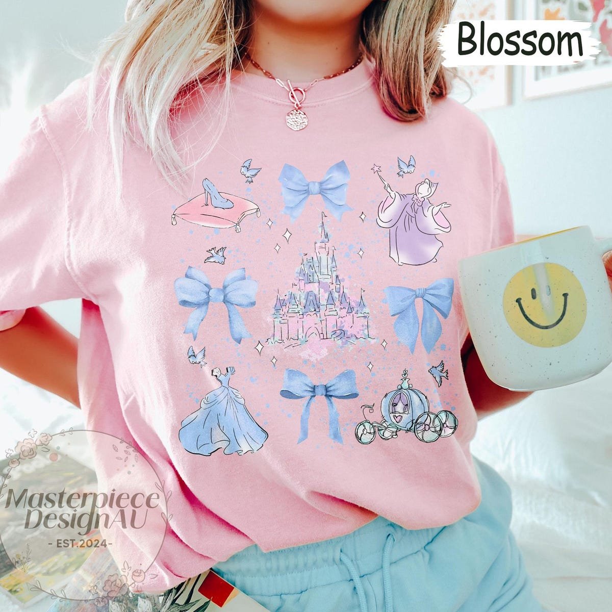 Disney Cinderella Bow Shirt Princess Castle Comfort Tee