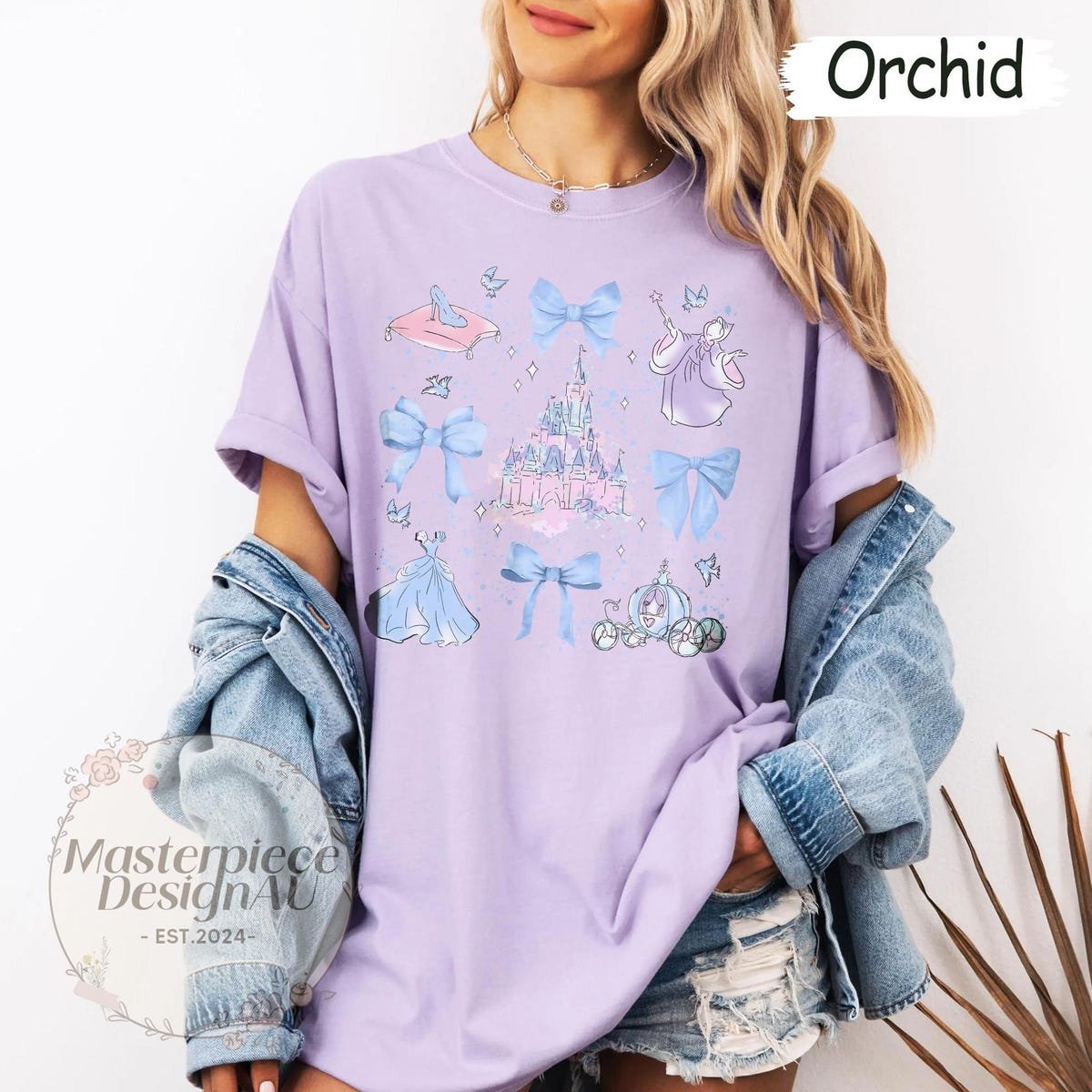 Disney Cinderella Bow Shirt Princess Castle Comfort Tee