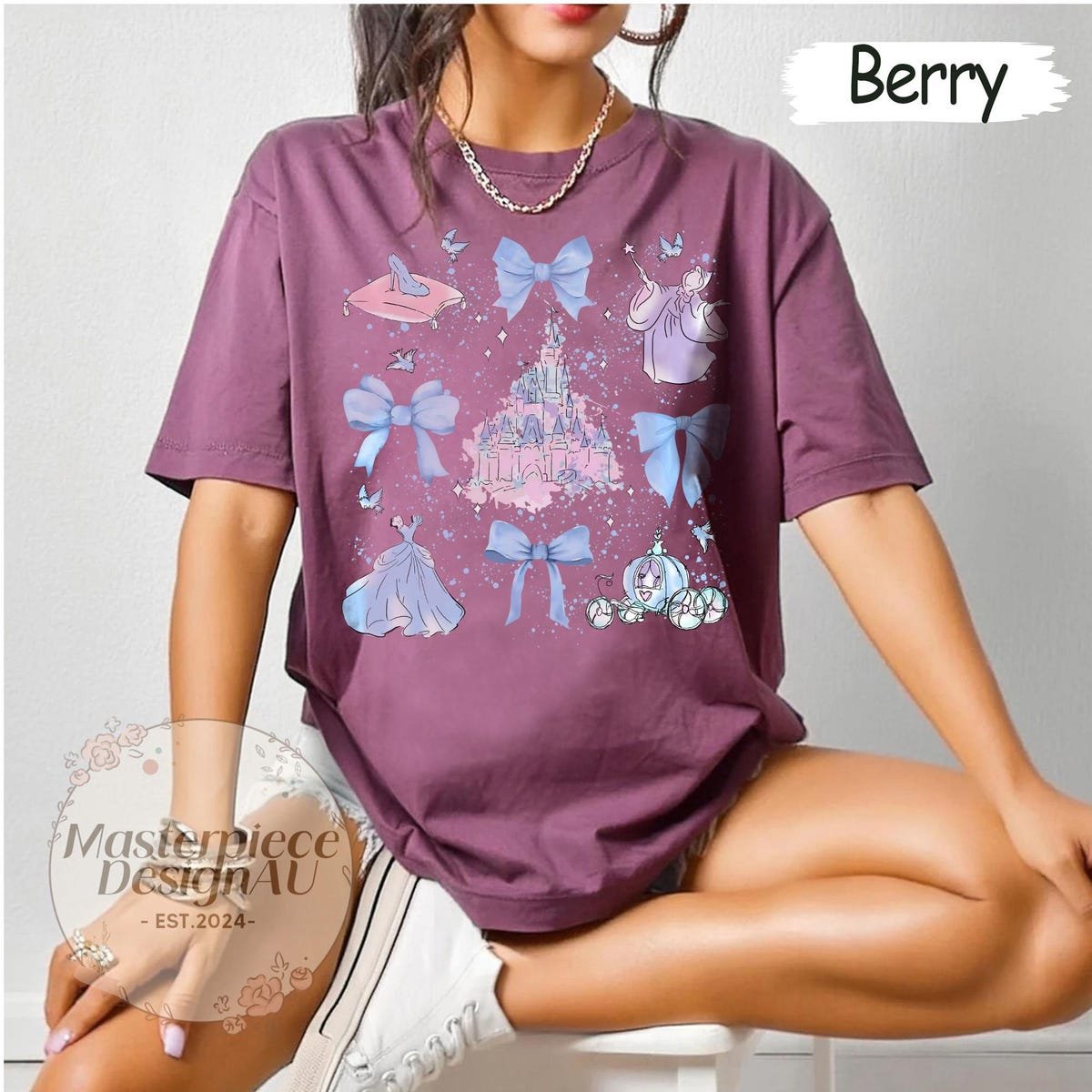 Disney Cinderella Bow Shirt Princess Castle Comfort Tee