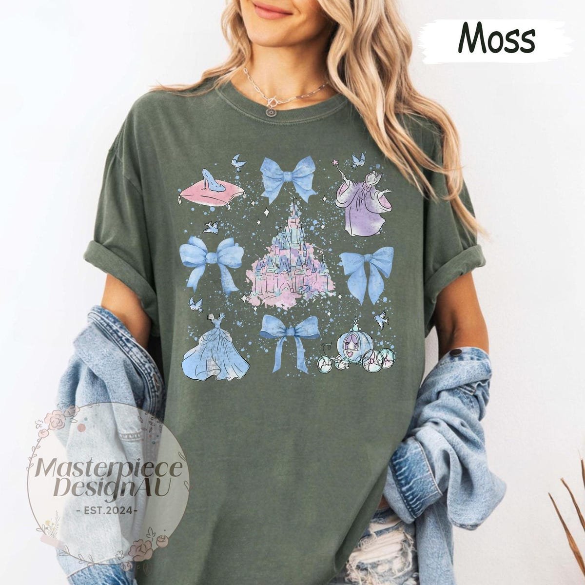 Disney Cinderella Bow Shirt Princess Castle Comfort Tee