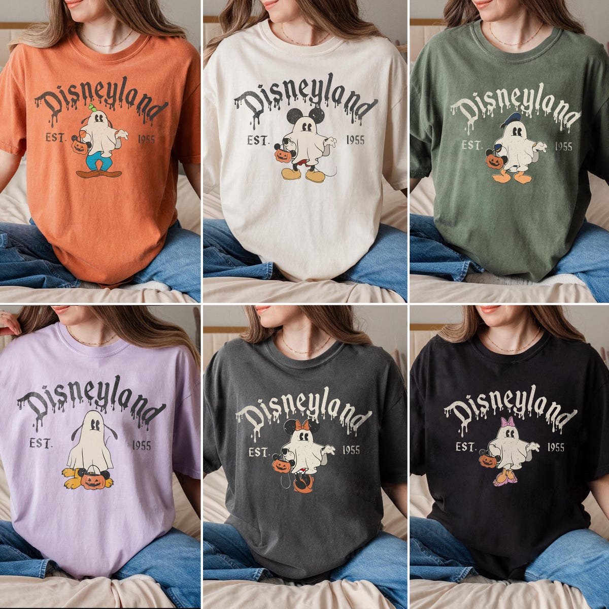 Disney Halloween Ghost Shirt Mickey Minnie Donald Boo Tee