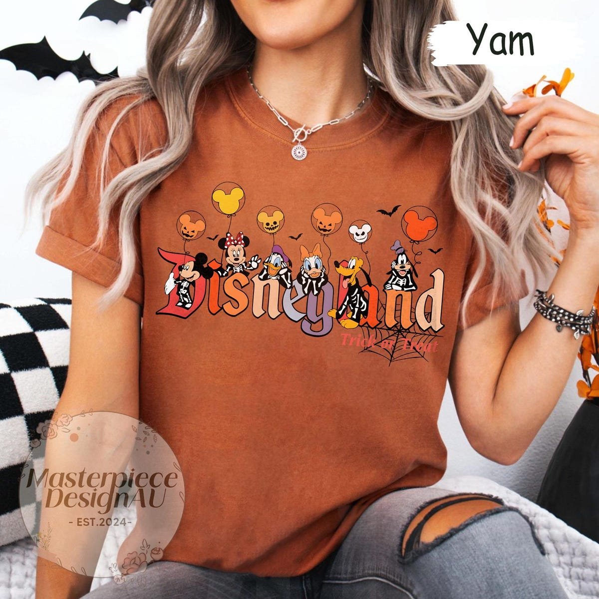 Disney Halloween Shirt Mickey Friends Pumpkin Balloon Tee