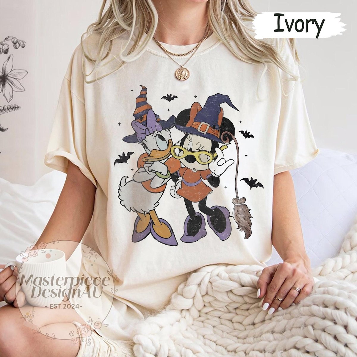 Disney Halloween Shirt Minnie Daisy Vintage Spooky Season Tee
