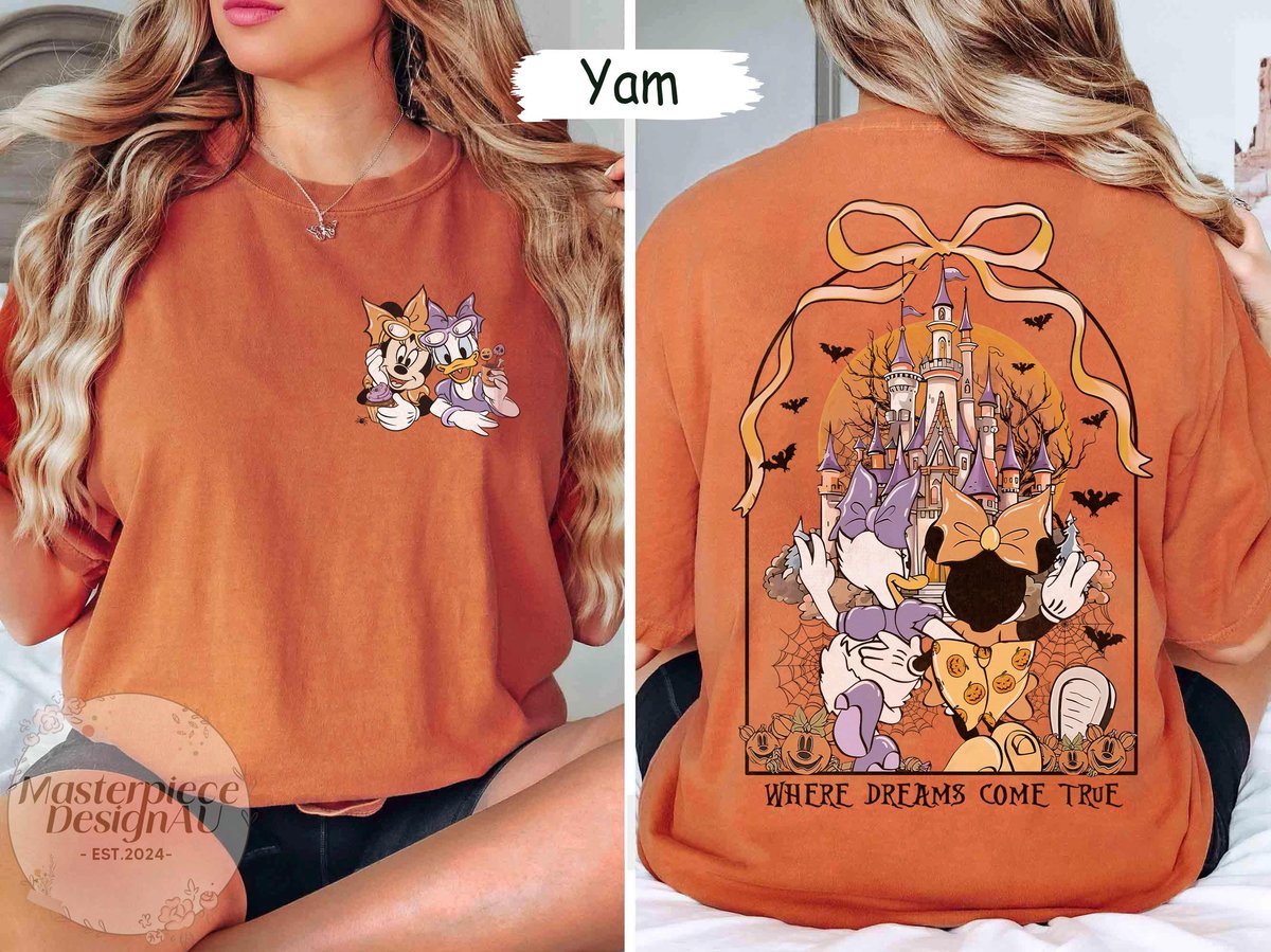Disney Halloween Shirt Women Minnie Daisy Besties Spooky Season Tee