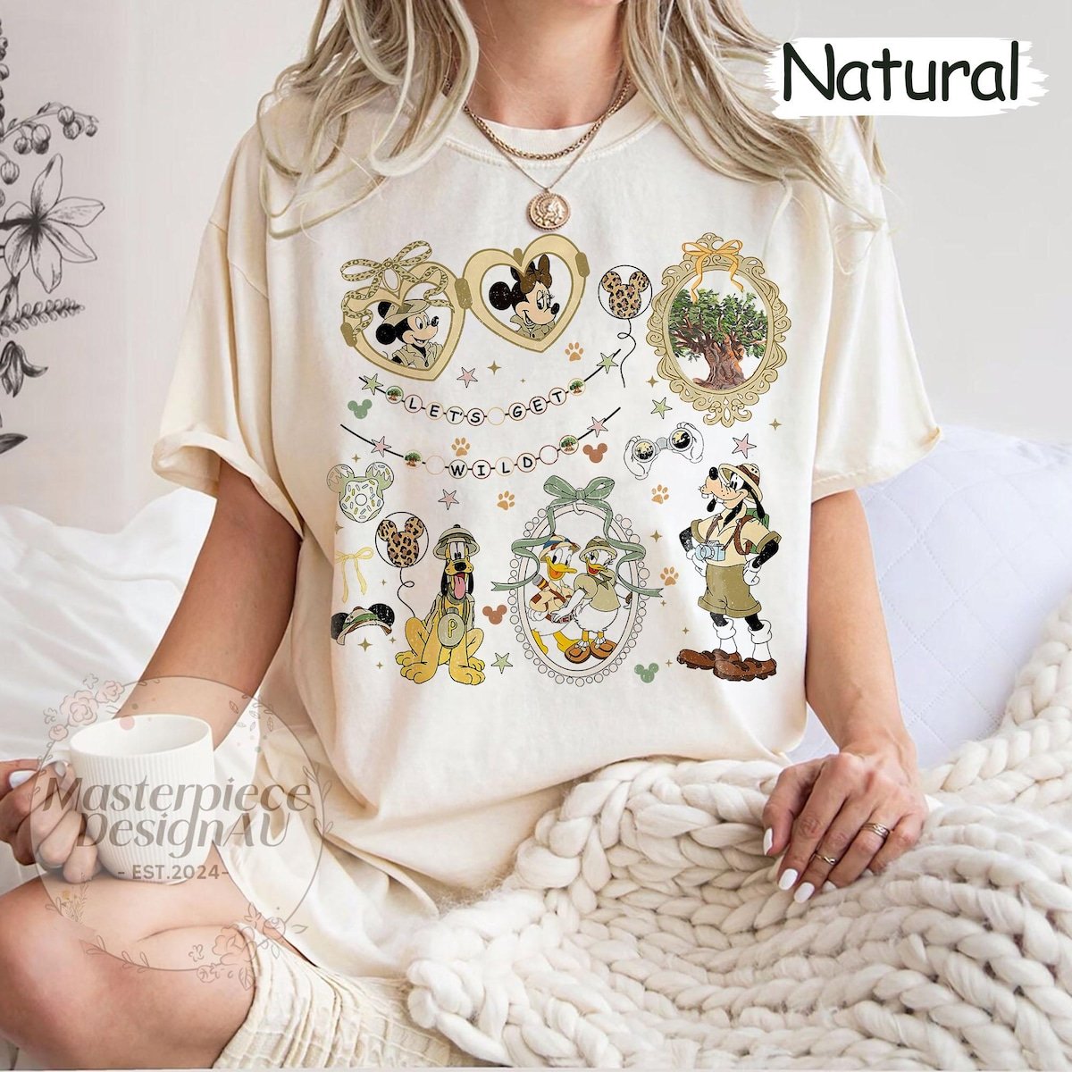 Disney Let's Get Wild Shirt Disney Animal Kingdom Mickey Friends Safari Leopard Design