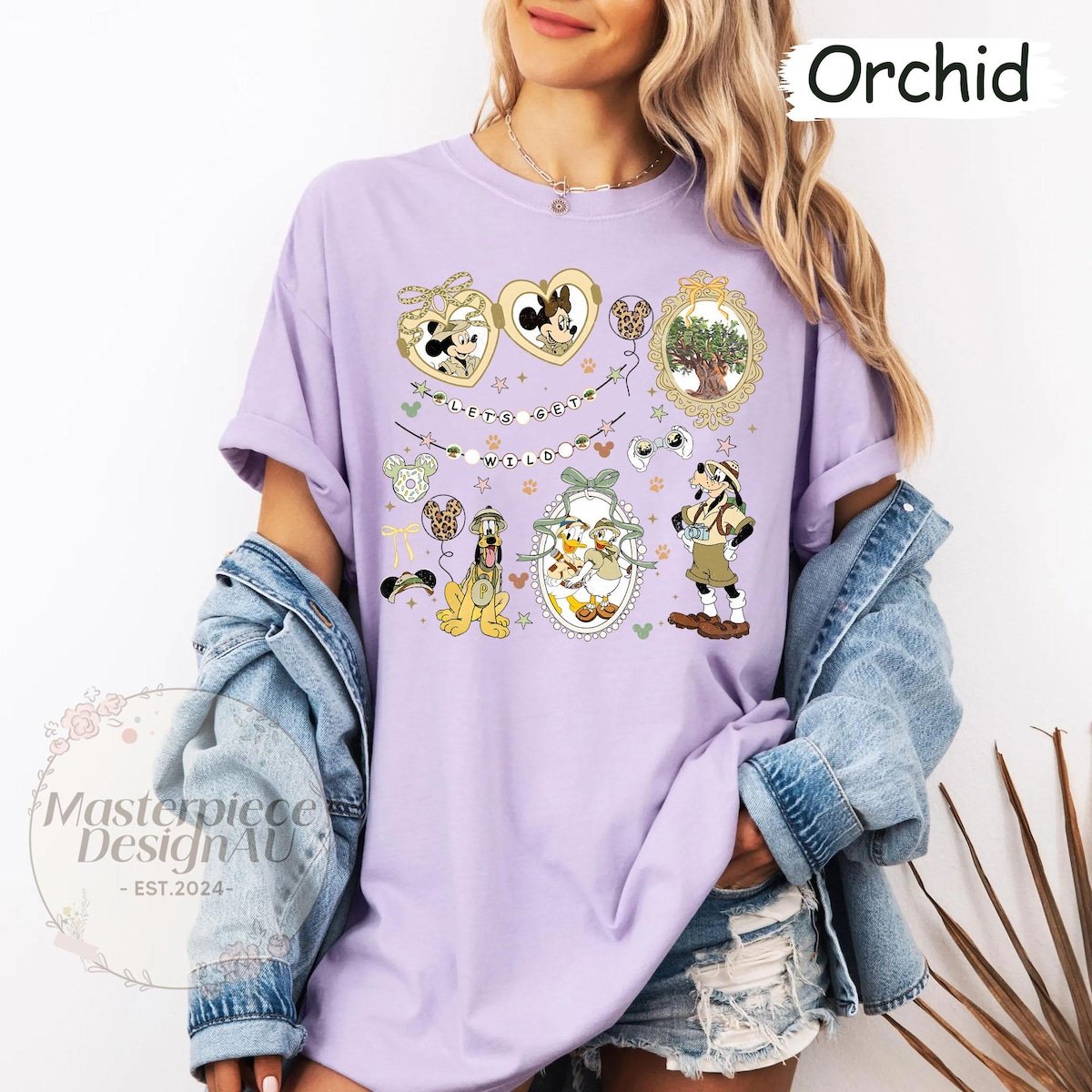 Disney Let's Get Wild Shirt Disney Animal Kingdom Mickey Friends Safari Leopard Design
