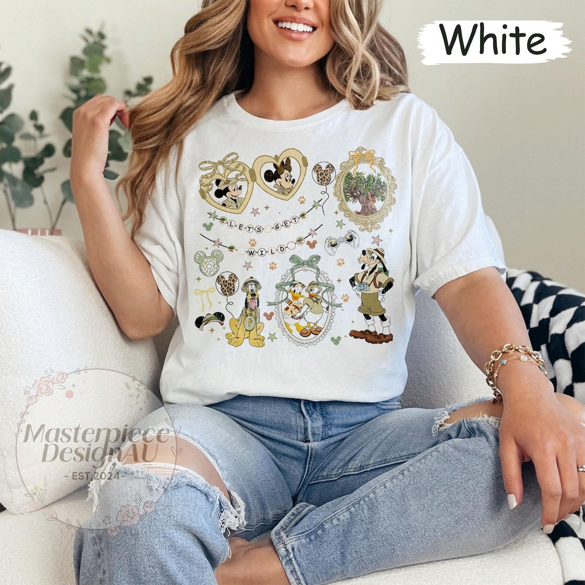 Disney Let's Get Wild Shirt Disney Animal Kingdom Mickey Friends Safari Leopard Design