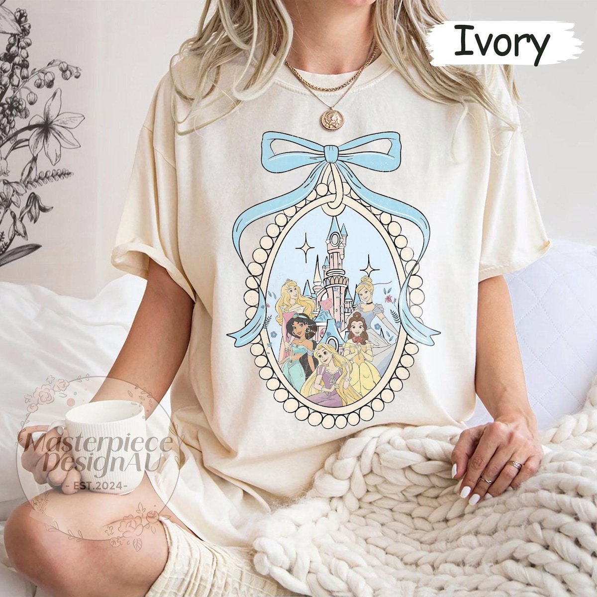 Disney Princess Castle Shirt Coquette Bow Style Tee