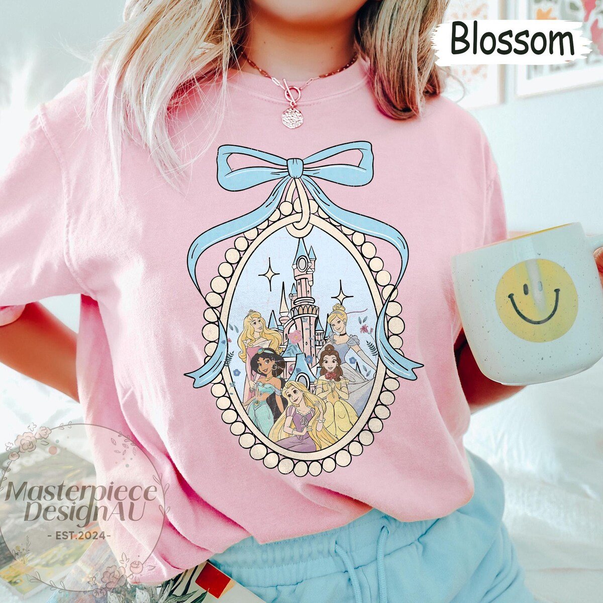 Disney Princess Castle Shirt Coquette Bow Style Tee
