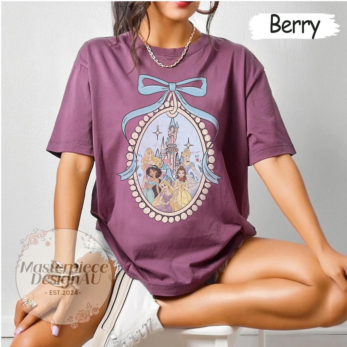 Disney Princess Castle Shirt Coquette Bow Style Tee