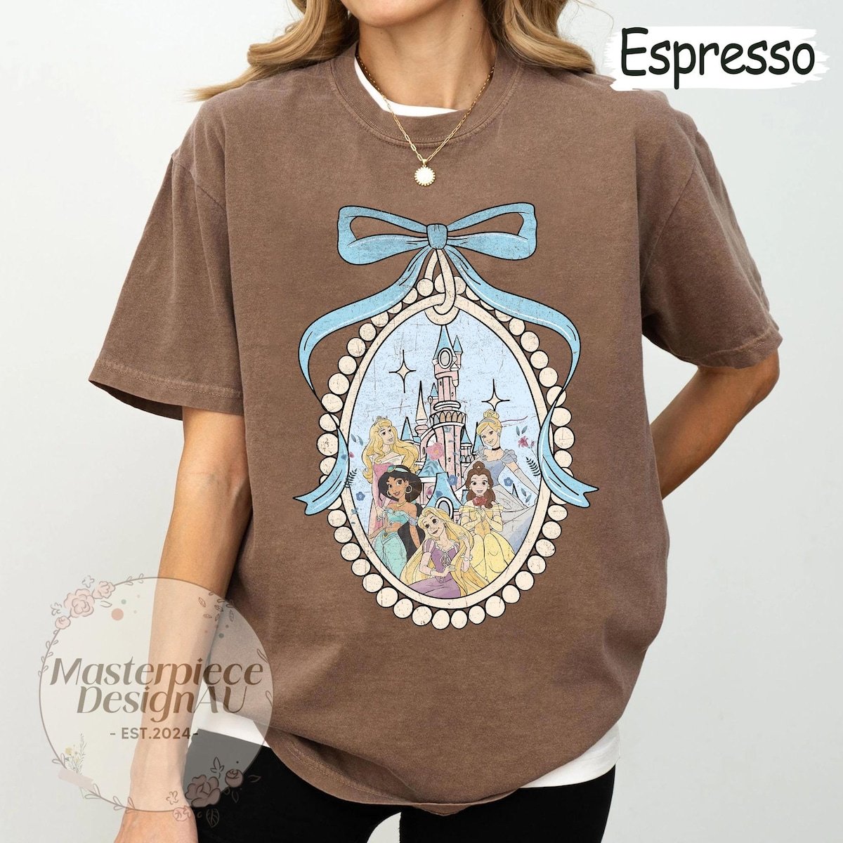 Disney Princess Castle Shirt Coquette Bow Style Tee