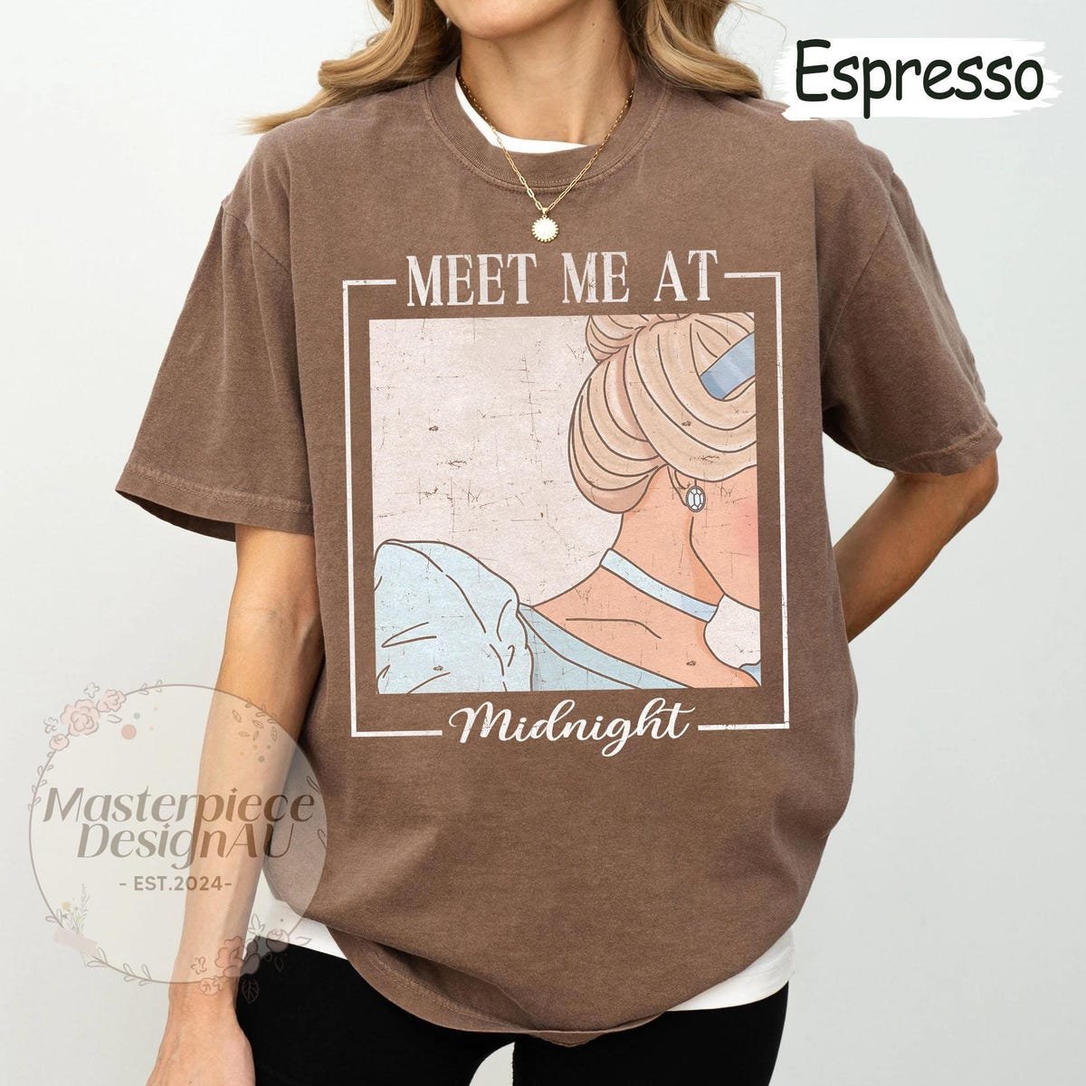 Disney Princess Meet me at Midnight Comfort Colors Shirt Cinderella Inspired for Girls Trip and Birthday