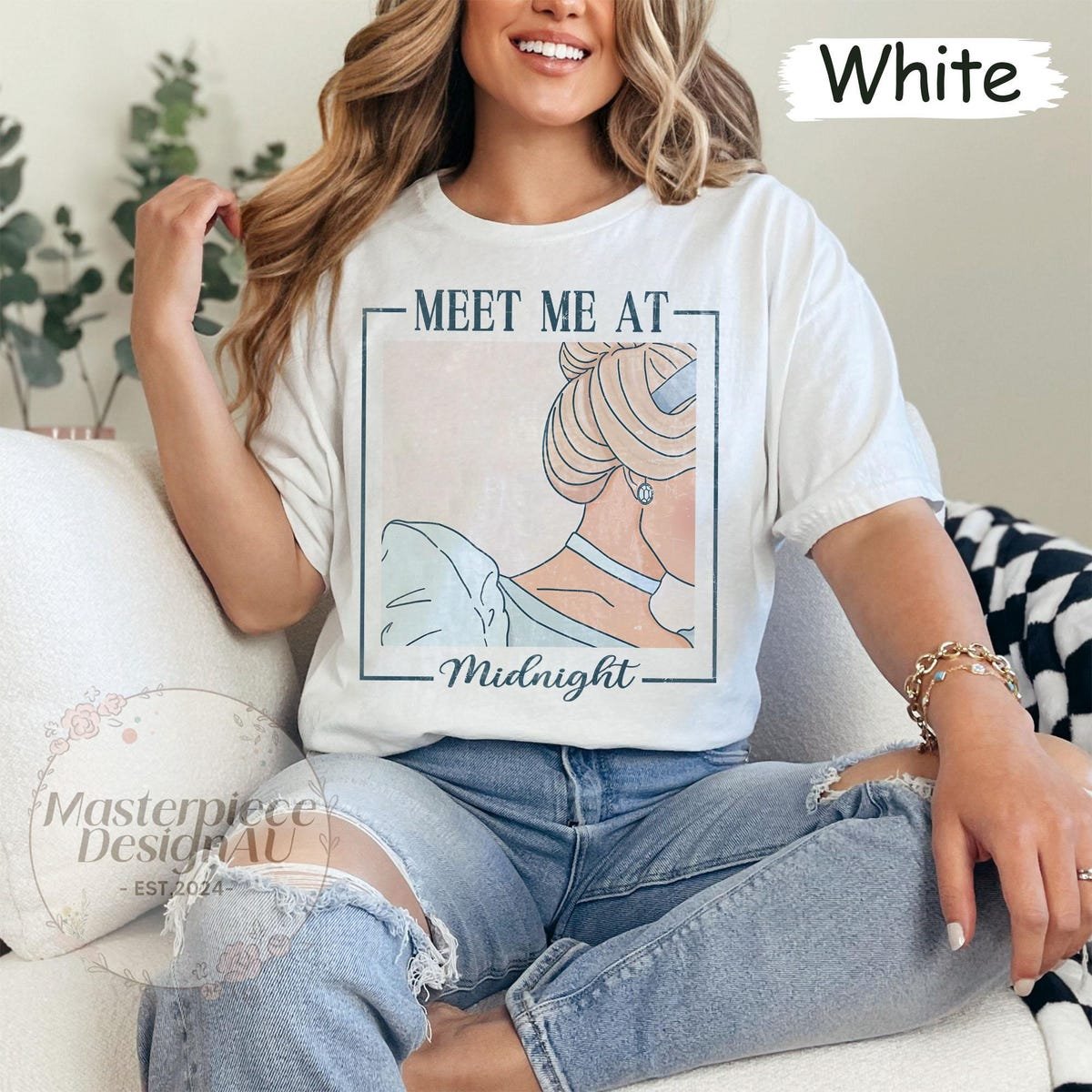 Disney Princess Meet me at Midnight Comfort Colors Shirt Cinderella Inspired for Girls Trip and Birthday