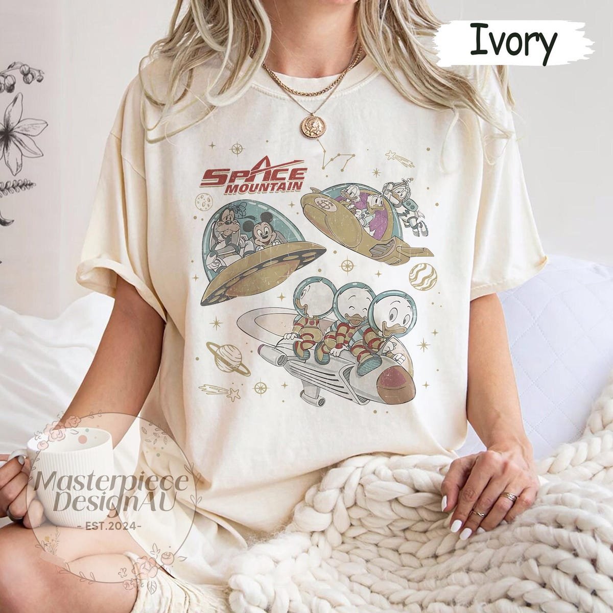 Disney Space Mountain Shirt Mickey Astronaut Tee Vintage Disneyland Apparel