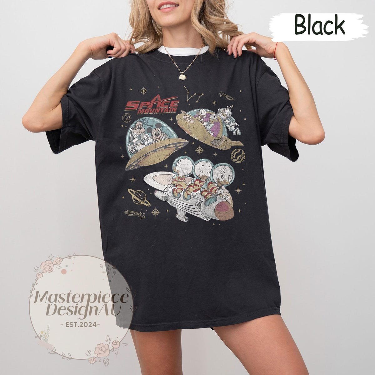 Disney Space Mountain Shirt Mickey Astronaut Tee Vintage Disneyland Apparel