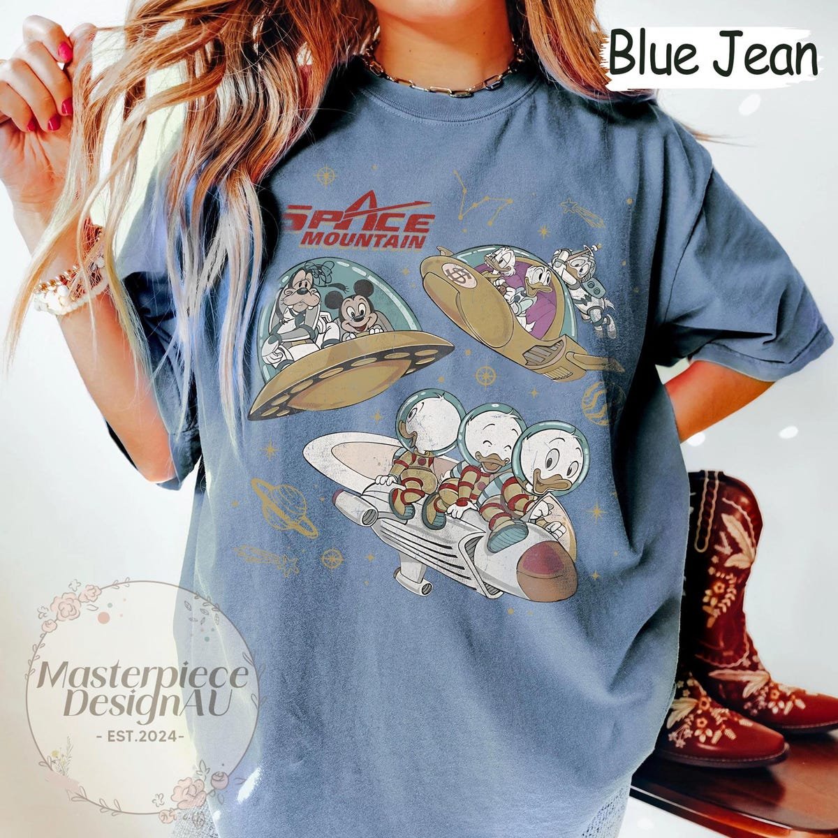 Disney Space Mountain Shirt Mickey Astronaut Tee Vintage Disneyland Apparel