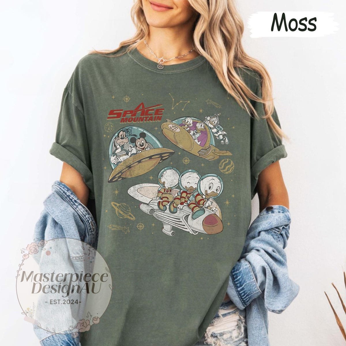 Disney Space Mountain Shirt Mickey Astronaut Tee Vintage Disneyland Apparel