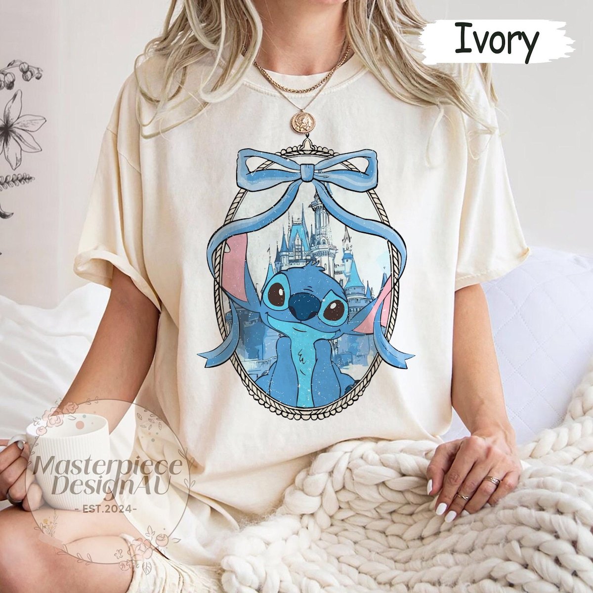 Disney Stitch Bows Shirt Disneyland Comfort Colors Vacation Tee