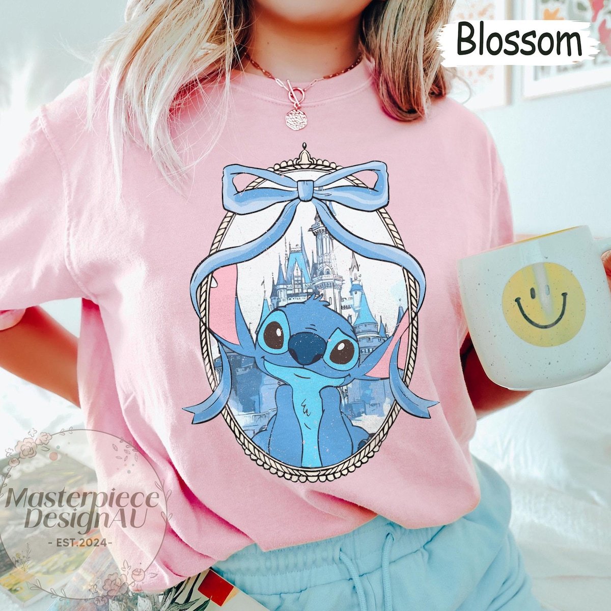 Disney Stitch Bows Shirt Disneyland Comfort Colors Vacation Tee