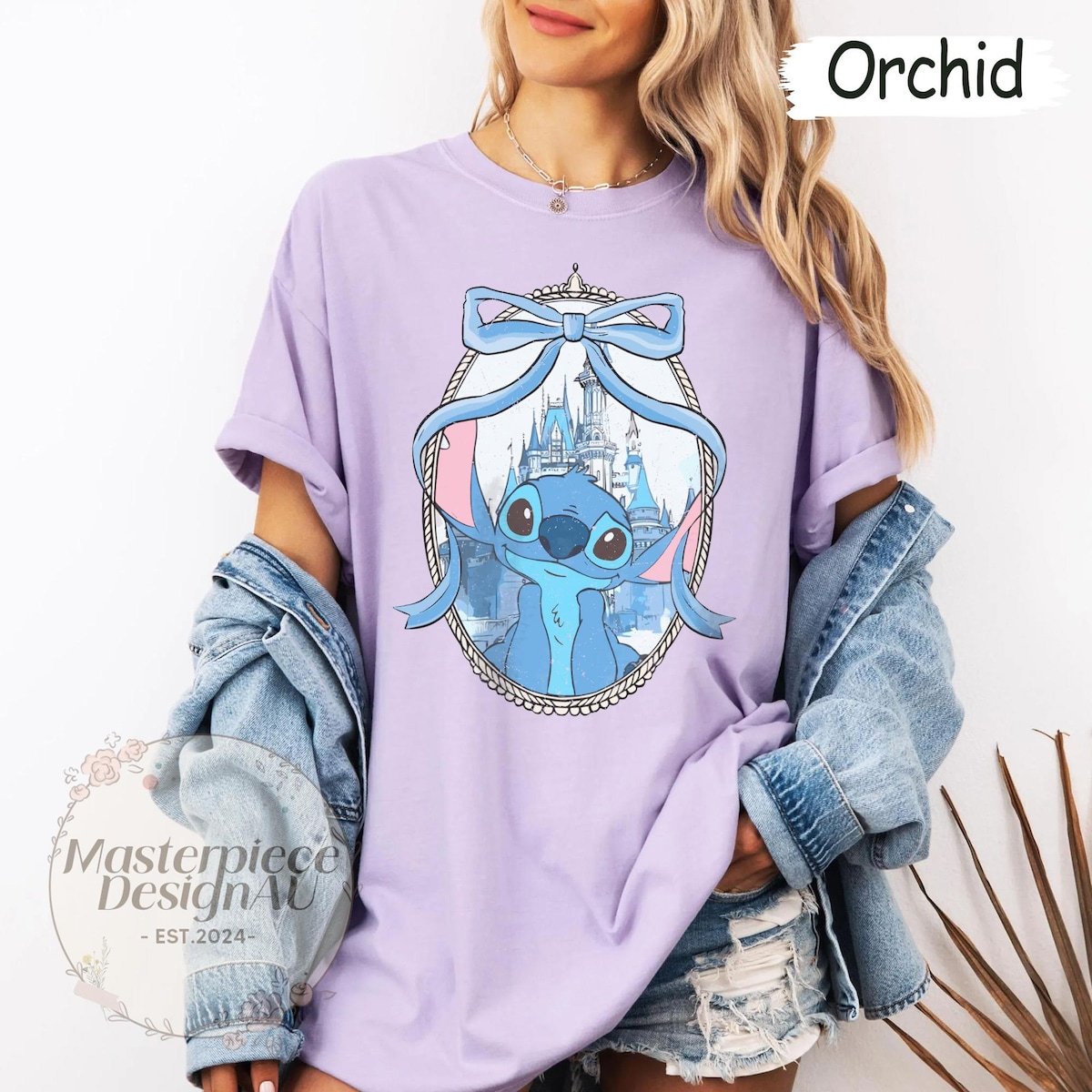 Disney Stitch Bows Shirt Disneyland Comfort Colors Vacation Tee
