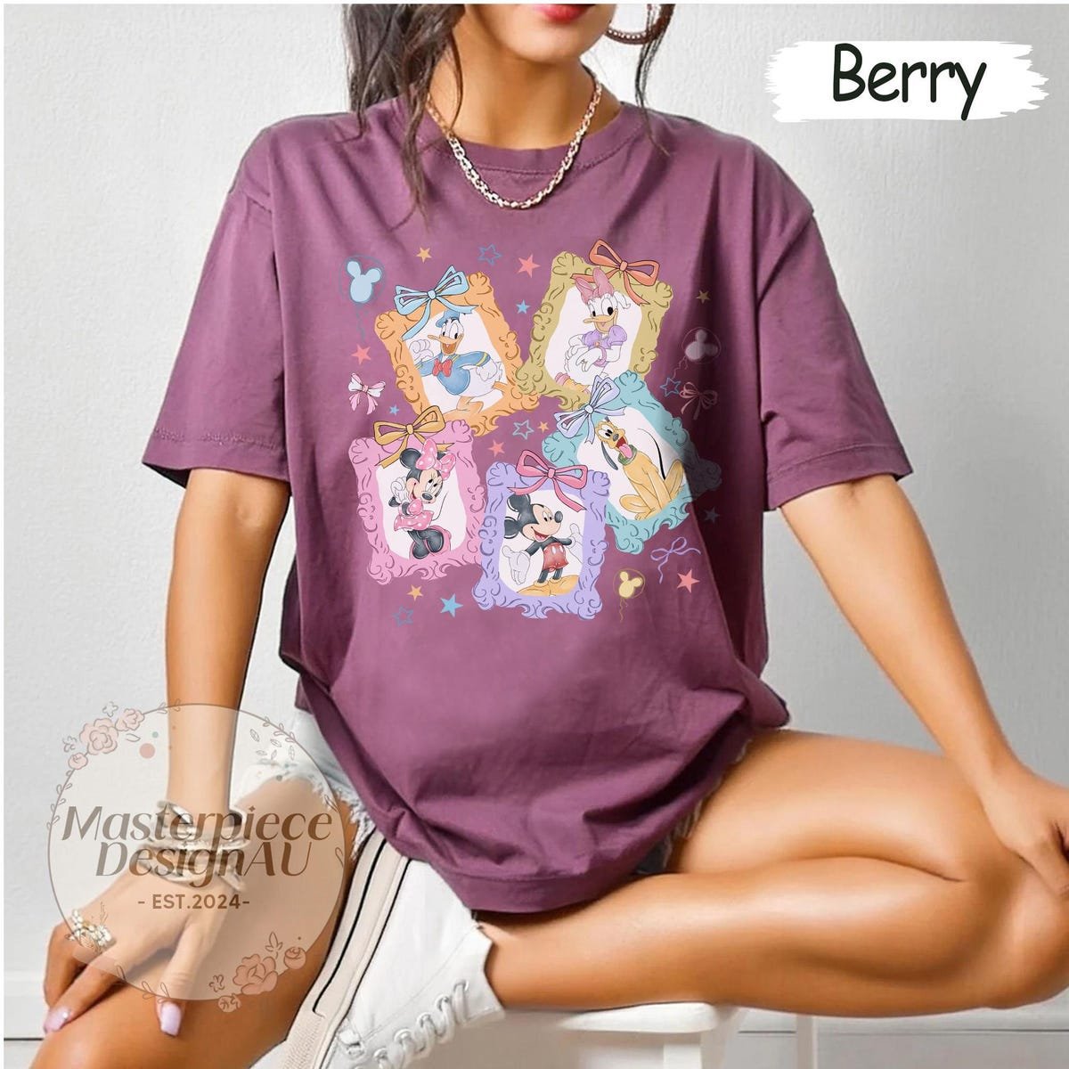 Disney Vacation Shirt Mickey Friends Retro Coquette Bow Design