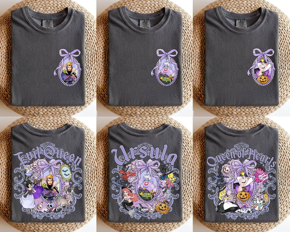Disney Villains Halloween Shirt Coquette Style for Family Trips