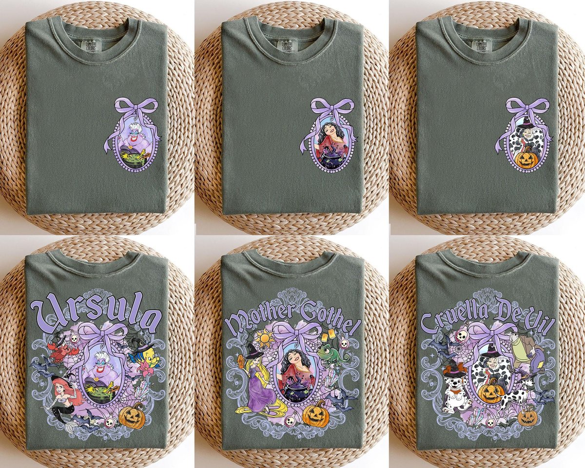 Disney Villains Halloween Shirt Coquette Style for Family Trips